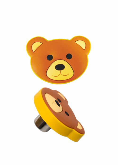SFH-KIDS01 | Modern Bear Head Shaped Rubbed Knob Cabinet Knob |   Bear Head Shaped Rubbed Knob Drawer Pull | Sleek Wardrobe & Furniture Handle
