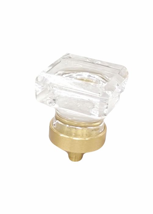 SFH-CK-50 Crystal Cabinet Knob – Clear Crystal with Matte Brass Base | 1 PC