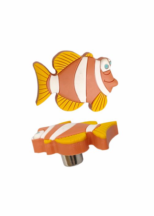 SFH-KIDS04 | Modern Gold Fish Rubber Knob Cabinet Knob | Gold Fish Rubber Knob Drawer Pull | Sleek Wardrobe & Furniture Handle
