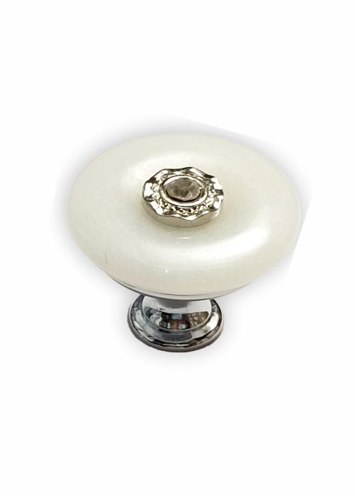 ST-010-03| Modern Jade Natural Stone (White)Cabinet Knob |  Jade Natural Stone (White)Drawer Pull | Sleek Wardrobe & Furniture Handle