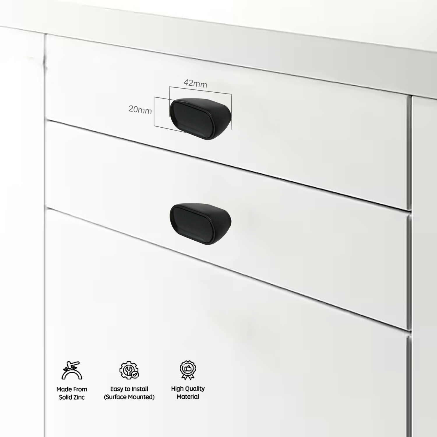 SFH-A310 | Modern Square Cabinet Knob | Golden Finish Zinc Drawer Pull | Sleek Wardrobe & Furniture Handle - Image 5