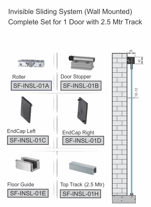 SF-INSL-01W | Glass Sliding Fltting | Sliding Fltting